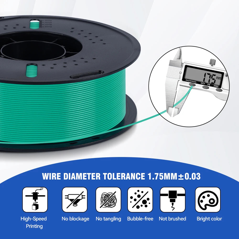 KINGROON High Speed PETG 3D Filament PLA/PETG 5KG 3D Printing Filament 1.75mm 100% Neatly Wound HS Filament 350mm/s Printing