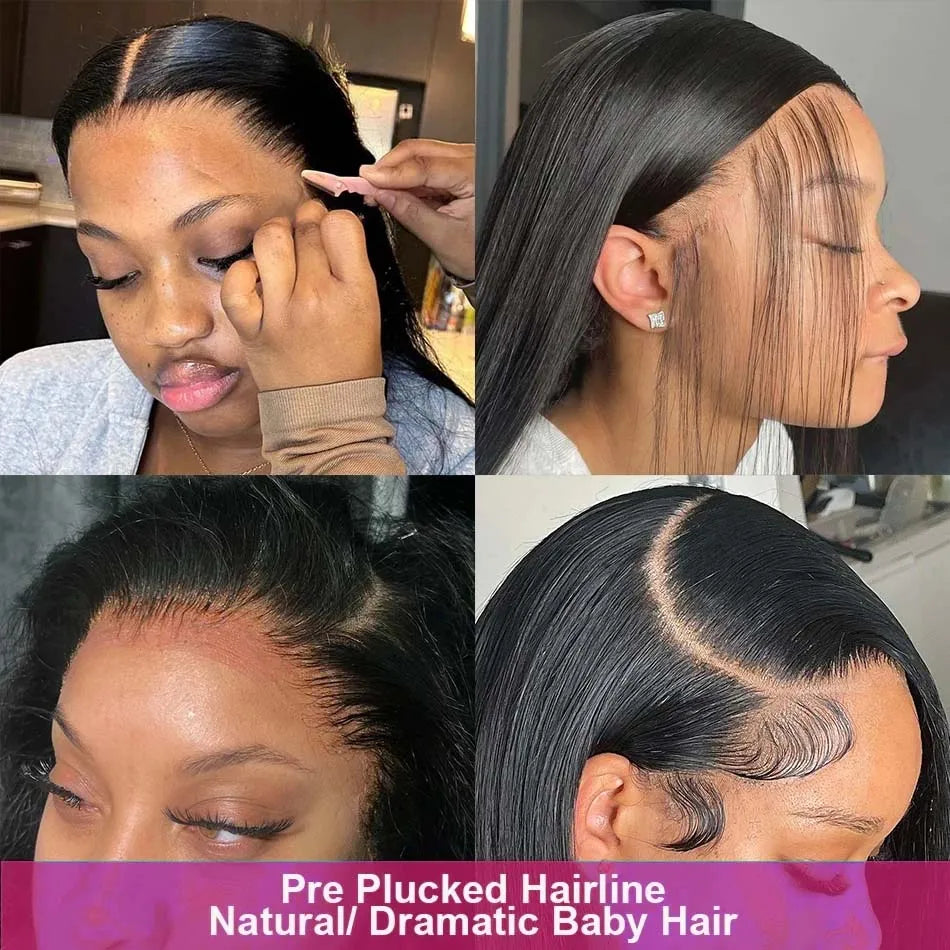 Straight Human Hair Wigs 13X6 Hd Lace Frontal Wig 30 40 Inch 13X4