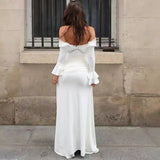2025 Autumn Long Sleeve Sexy Maxi Dress For Women Fashion Lace Patchwork V Neck Backless Draped Ruched Club Party Long Dress