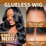 Body Wave Glueless Preplucked Human Wigs Ready To Go 4X4 Human Hair Wigs Pre Cut Ready To Wear Closure 5X5 Brazilian Wig