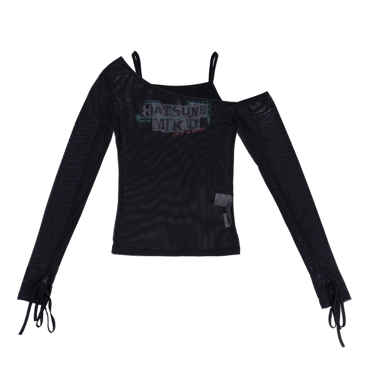 Original Moeyu Hatsune Miku Mesh T-Shirt Women's t-Shirt Punk Harajuku Full Sleeve Tee Fashion Vocaloid Cosplay Anime Costume