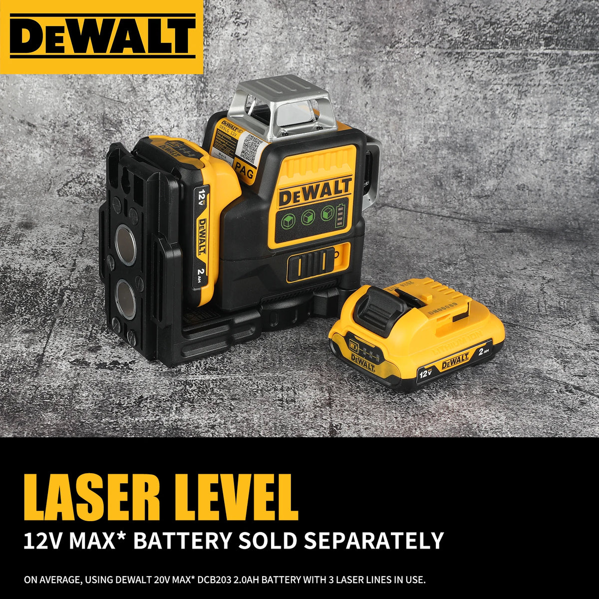 DeWalt DW089LG 12 - Line 3 - Side 360° All - Around Green - Light Laser
