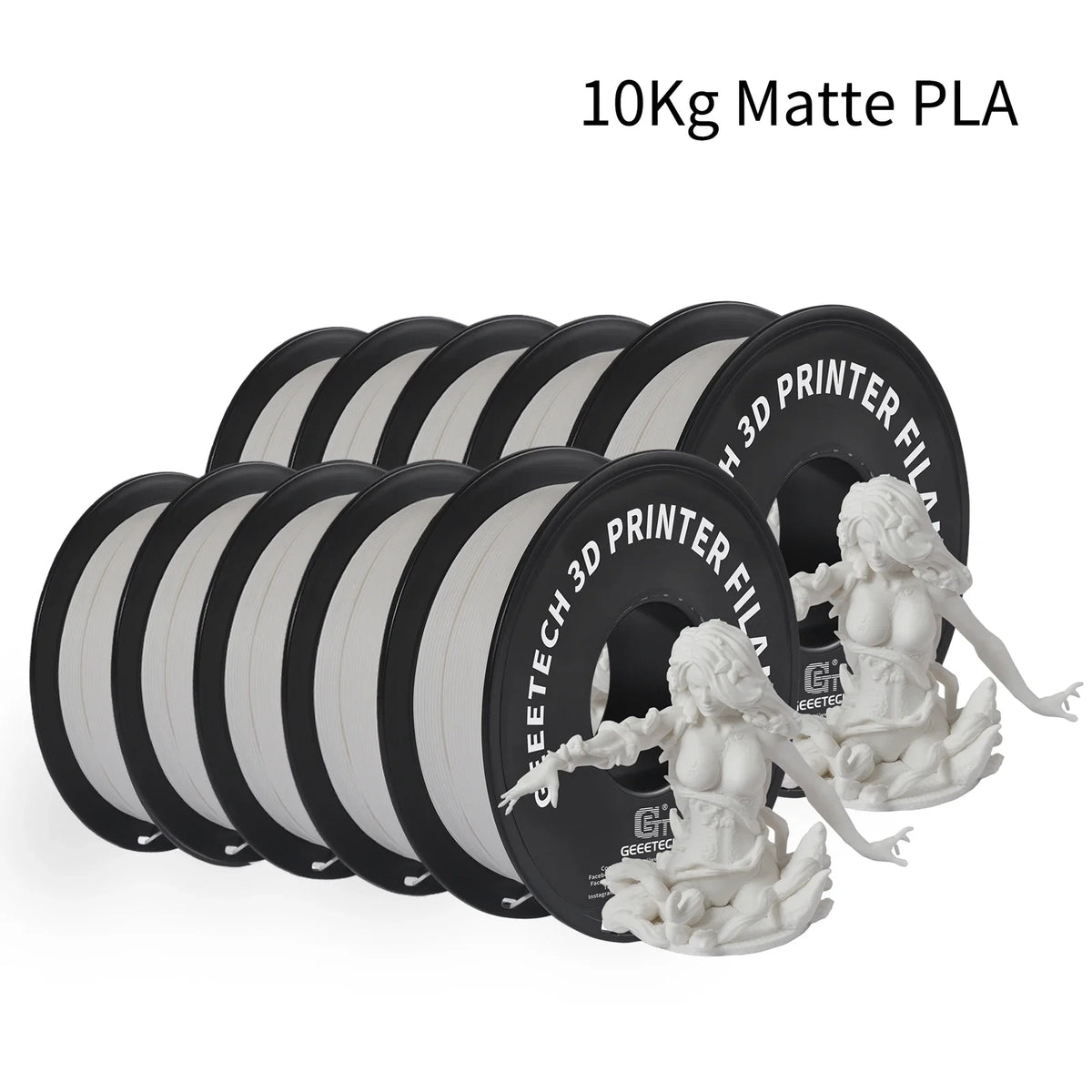 GEEETECH 10Kg 3d Matte PLA Filament 1.75mm Spool Wire For 3D Printer Material,Safety, Vacuum packaging