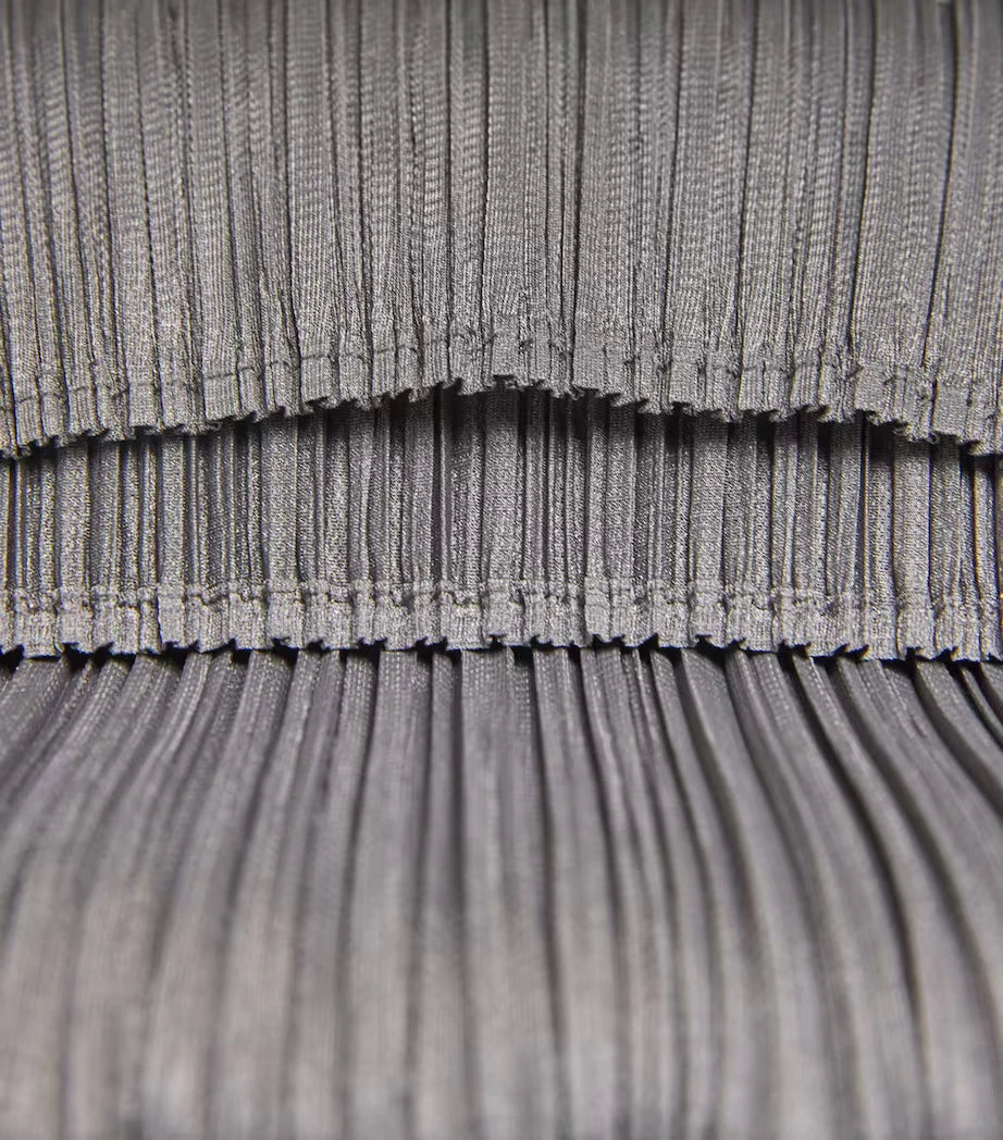 Miyake Pleated Skyline High-neck Long Dolman Sleeves Top