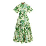 CHCH Women's Elegant Dress Hit Color Spliced Waist Cinching Elegant Dresses Women Pockets Midi Dress Office Lady Fashion
