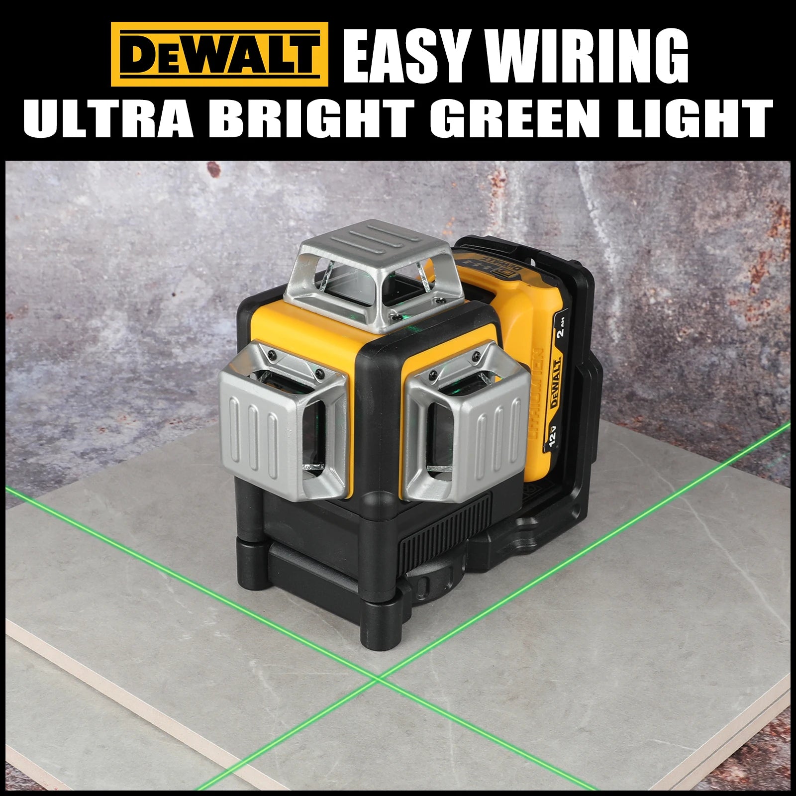 2026 Dewalt DW089LG 12V Green Laser Level, 12 Line 3-Sided 360° Vertical