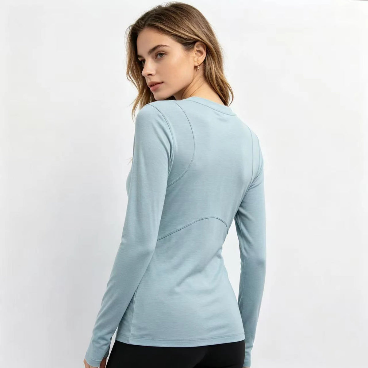 Women's Merino Wool Long Sleeve Shirts Outdoor Sports Yoga T Shirt Women Merino Wool Base Layer Tops Soft Breathable Quick Dry