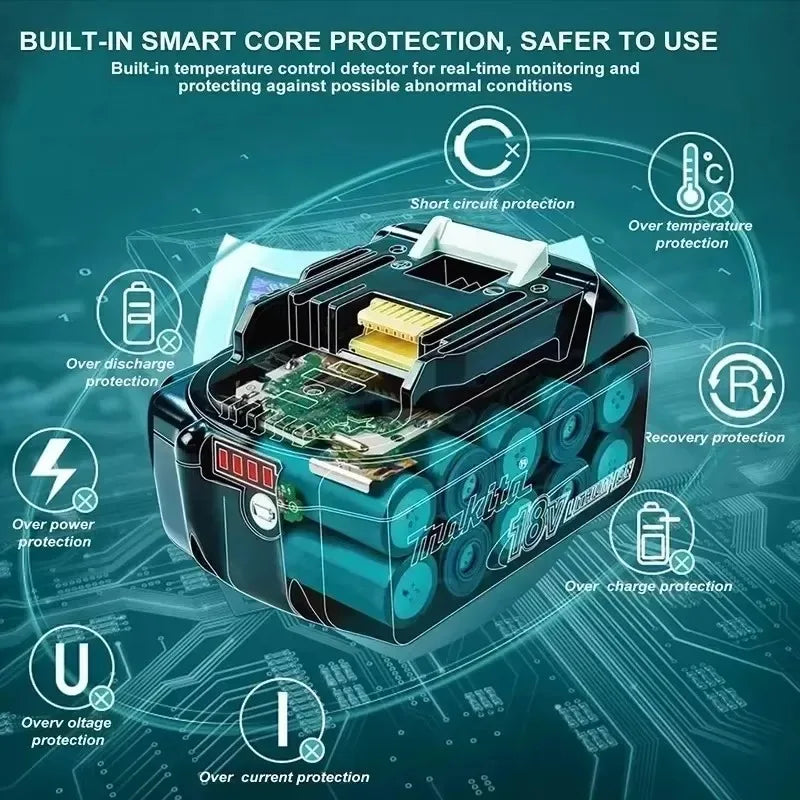 Genuine 6AH makita BL1860 18V Battery Power Tools Li-ion Replacement LXT BL1850 BL1840 for 18V Screwdriver with BMS 18V