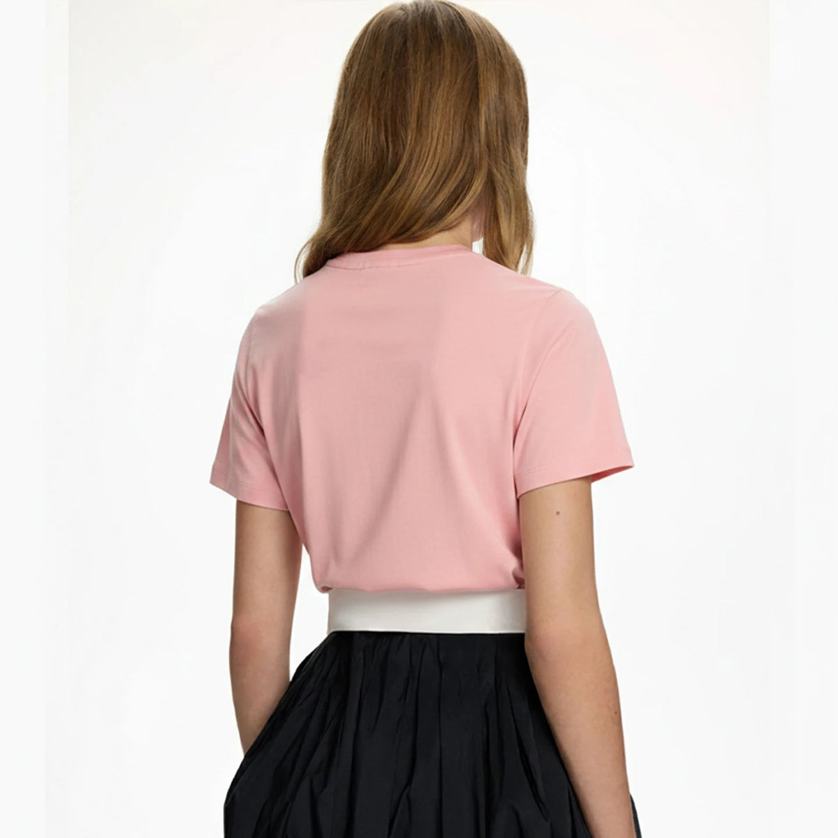 CH Women's Clothing - Pink Cotton Embroidered Letter Pattern Short-Sleeved Casual Basic T-Shirt - Urban Style Summer Fashionable