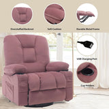 Rocker Recliner Chairs for Adults, Swivel Recliners with Massage and Heat, Fabric Overstuffed Glider with Cup, Customized