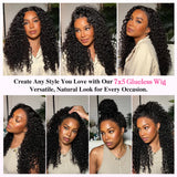 13x6 HD Burmese Curly Human Hair Wig Glueless Wear And Go 100% Human Hair Water Wave Wigs with Spiral End for Women 300% Density