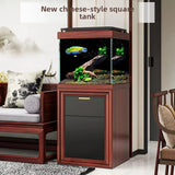 All-in-One AquariumModern Chinese Style Smart Fish Tank Bottom Filter Ultra White Glass Square Design For  Living Room