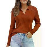 Women's POLO shirt, spring sweater, business casual wear, summer fashion.