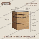 A139 Stainless steel solid wood chest cabinet household multi-layer storage storage living room locker