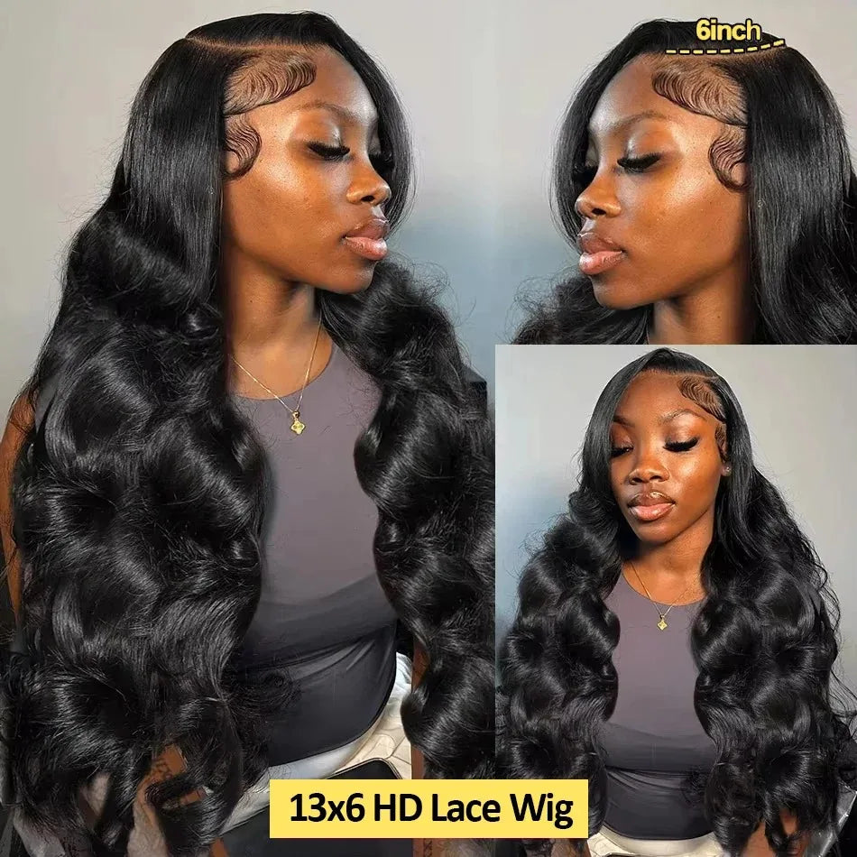 250 Density 40 42 Inch Body Wave Human Hair 13x4 HD Transparent Lace