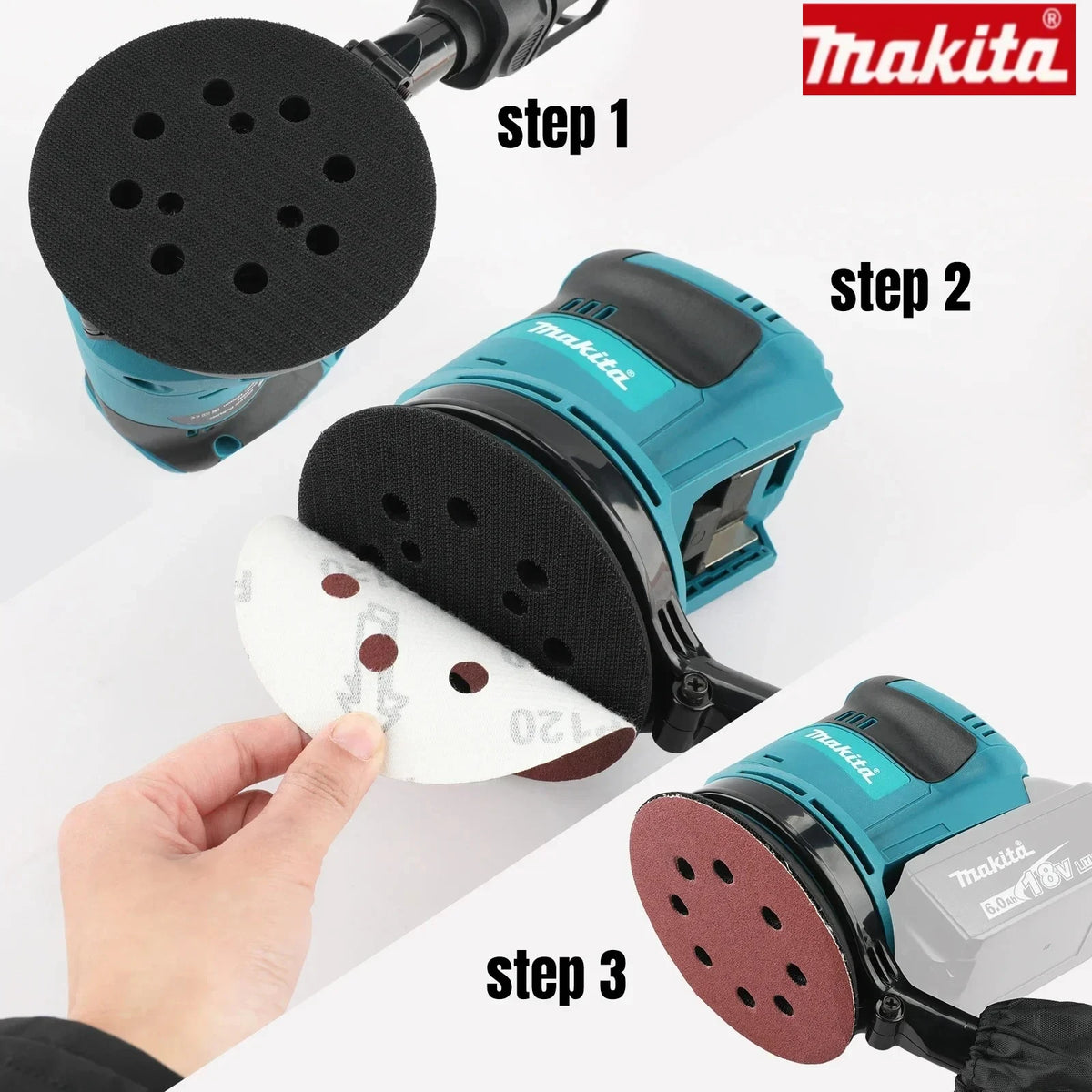 Makita Cordless Rechargeable Disc Brushless Random Orbital Sander Woodworking Sanding Putty Polishing Bare 18V/20V Tool