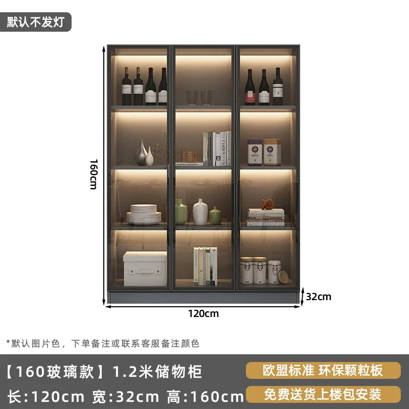 Customized sideboards, high cabinets, light luxury, modern living room storage cabinets, wine cabinets, integrated wall-walled