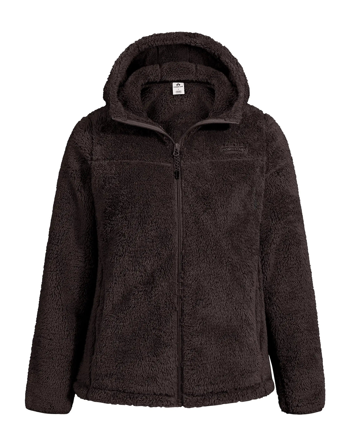 Pioneer Camp Women's Fuzzy Fleece Jacket Full Zip Up Lightweight Warm Soft Fleece Coat with Hood for Spring Fall Winter