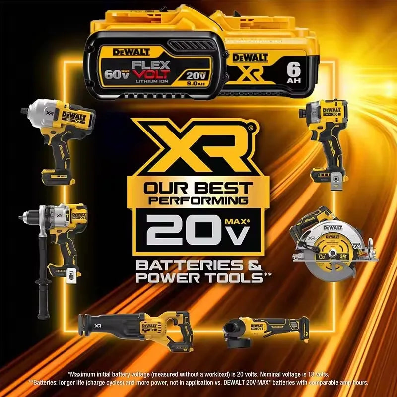 100% Original 20V 6.0Ah MAX Battery Power Tool Replacement For DeWalt DCB184 DCB181 DCB182 DCB200 20V 5A 6A 18Volt 20v Battery.