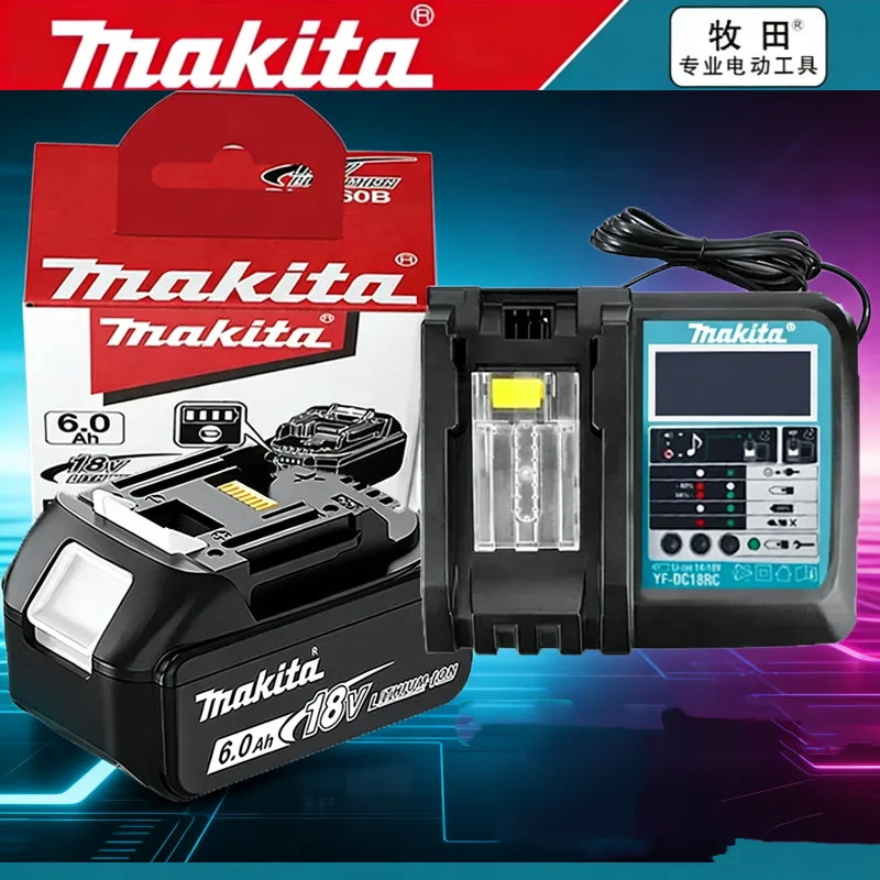 Genuine Makita 18V Battery 6ah,With Battery Indicator Rechargeable Makita Battery,BL1830 BL1840 BL1850 Power Tool Battery