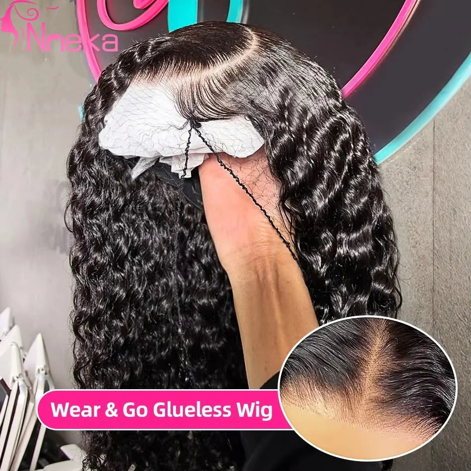 40 Inch Deep Wave Frontal Wig 13x4 13x6 HD Lace Frontal Human Hair Wigs 5x5 Hd Lace Closure Wig Glueless Human Hair Curly Wigs