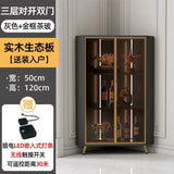 Corner Cabinet with Light Solid Wood Living Room Corner Corner Cabinet Display Bookcase Storage Triangle Cabinet Dining