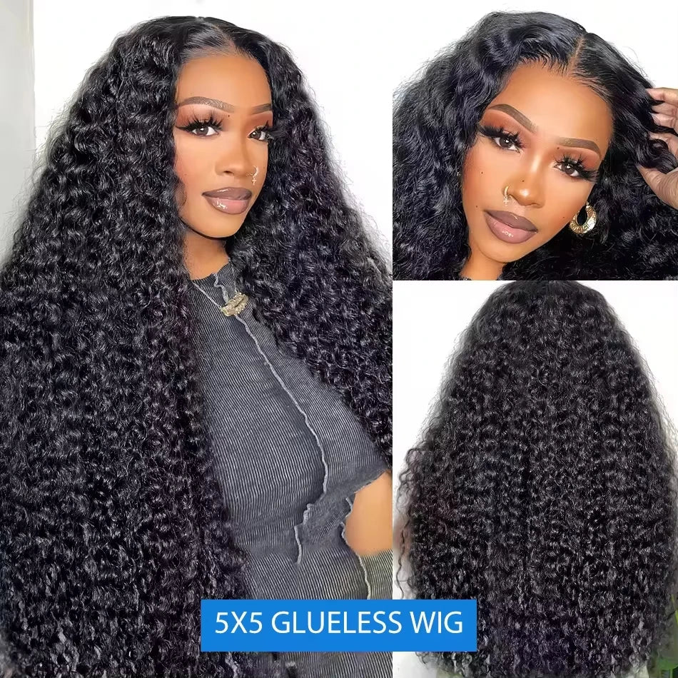 40 Inch Deep Wave Frontal Wig 13x4 13x6 HD Lace Frontal Human Hair Wigs 5x5 Hd Lace Closure Wig Glueless Human Hair Curly Wigs