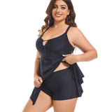 Plus Size Two Pieces Set Women's Swimsuit 2025 Beach Outfits Swimwear Tankini Beach Dresses