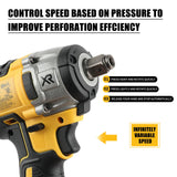 Dewalt DCF880 20V XR Brushless Impact Wrench 203N.M Torque 1/2in Drive Pressure-Sensitive Speed for Precise Work