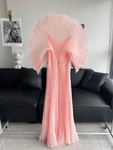 Miyake Folds 2025 Autumn New Loose Dress Hand-made Dolds Elegant Chested Evening Dress