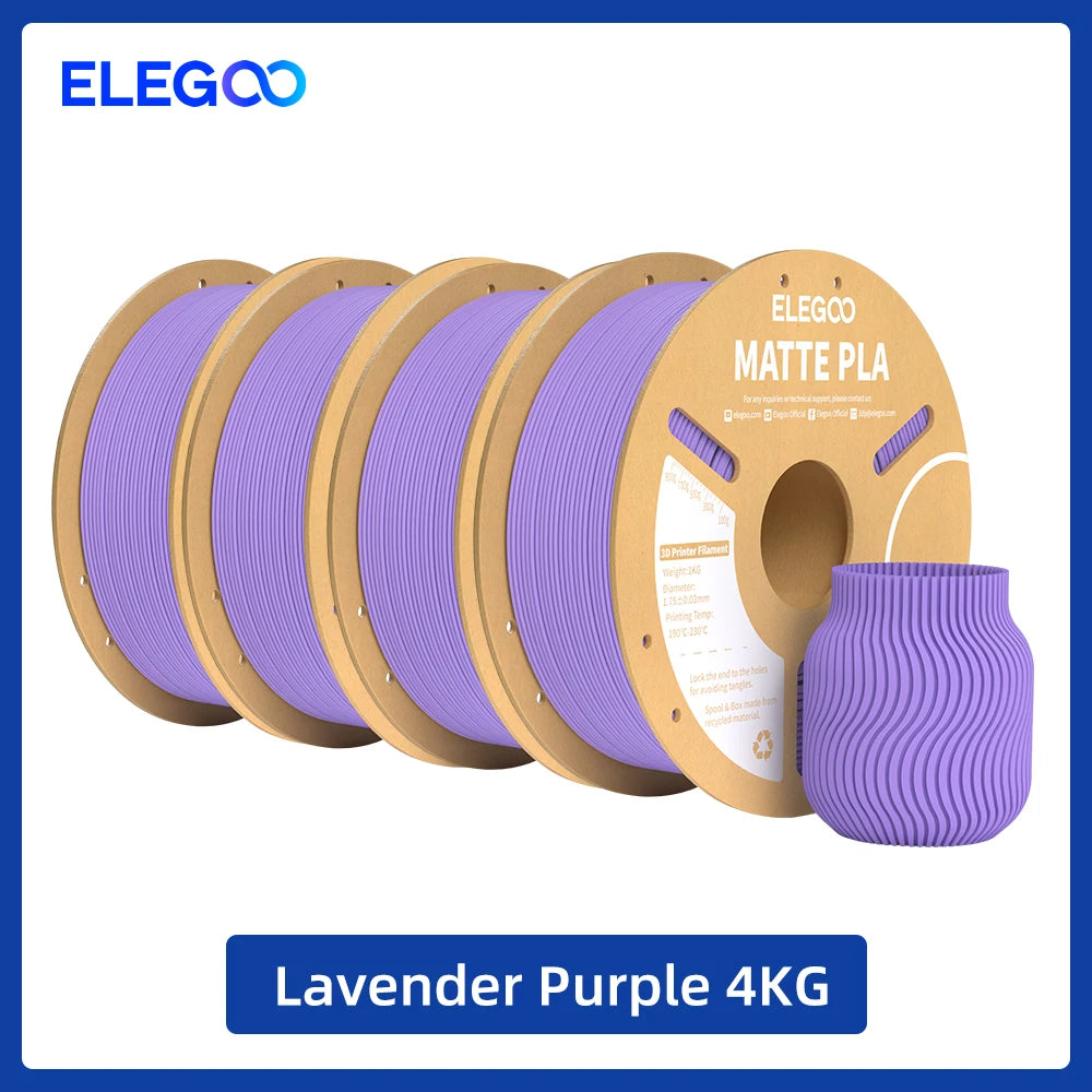 ELEGOO 4KG/5KG/10KG 1.75mm Matte PLA Filament