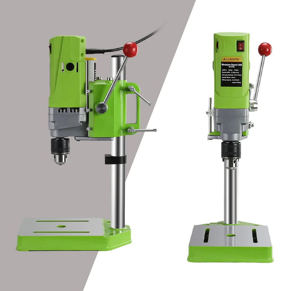 Allsome Bench Drill Press,Variable Speed Benchtop Drill Machine,6-Speed,Green