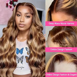 Body Wave Human Hair Wigs Highlight 4/27 HD Transparent Lace Frontal Wig 13x6 13x4 Human Hair For Women Preplucked Brazilian Wig