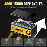 RVPOZWER 48V 100Ah Lithium LiFePO4 Battery With Smart BMS 15000+ Deep Cycles for Golf Carts RV Home Energy Off-Grid