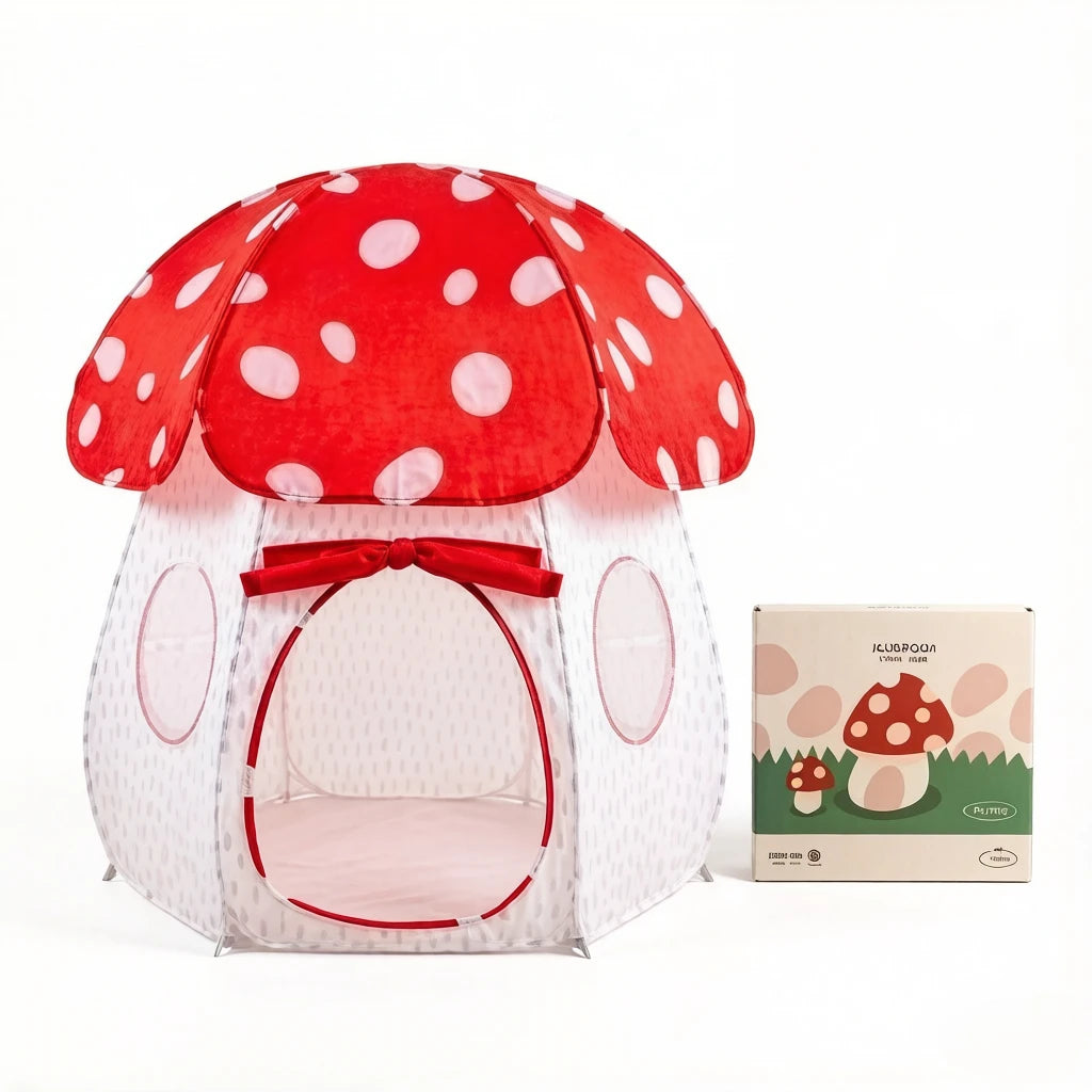 1Pc Cute Simulated Mushroom House Tent, easy assemble foldable kids play tent, ideal indoor pretend play toy and nice gift