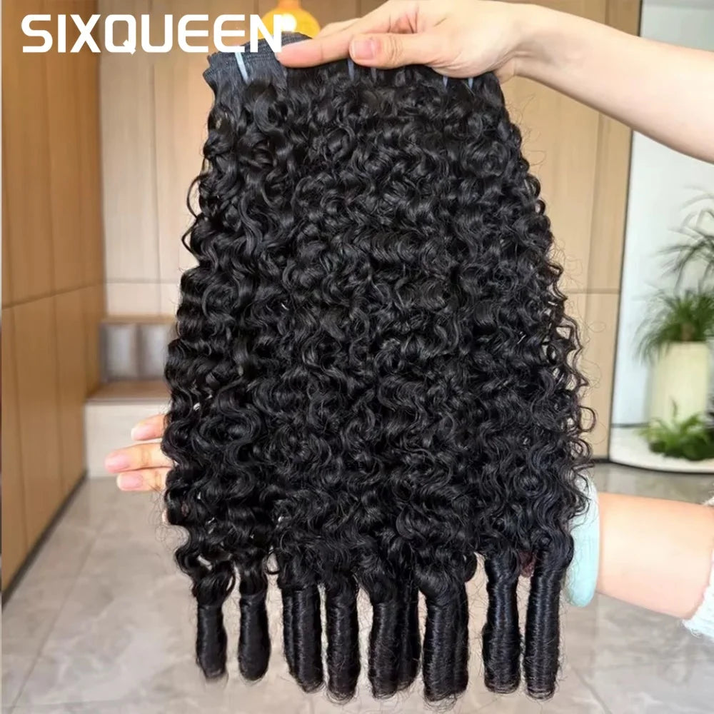 30 Inch Burmese Curly Bundles Human Hair Sew Brazilian Virgin Remy Hair Extensions 3/4 Bundles Raw Hair Bundles Double Weft