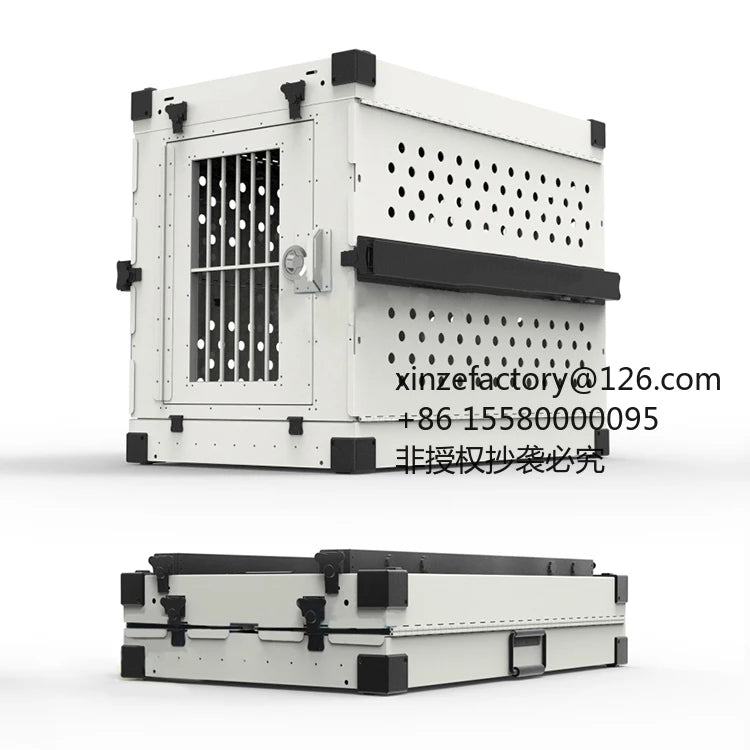 Customizable Kennel Crate Quality Assurance Aluminum Heavy-duty Folding Pet Cage Stackable Commercial Dog