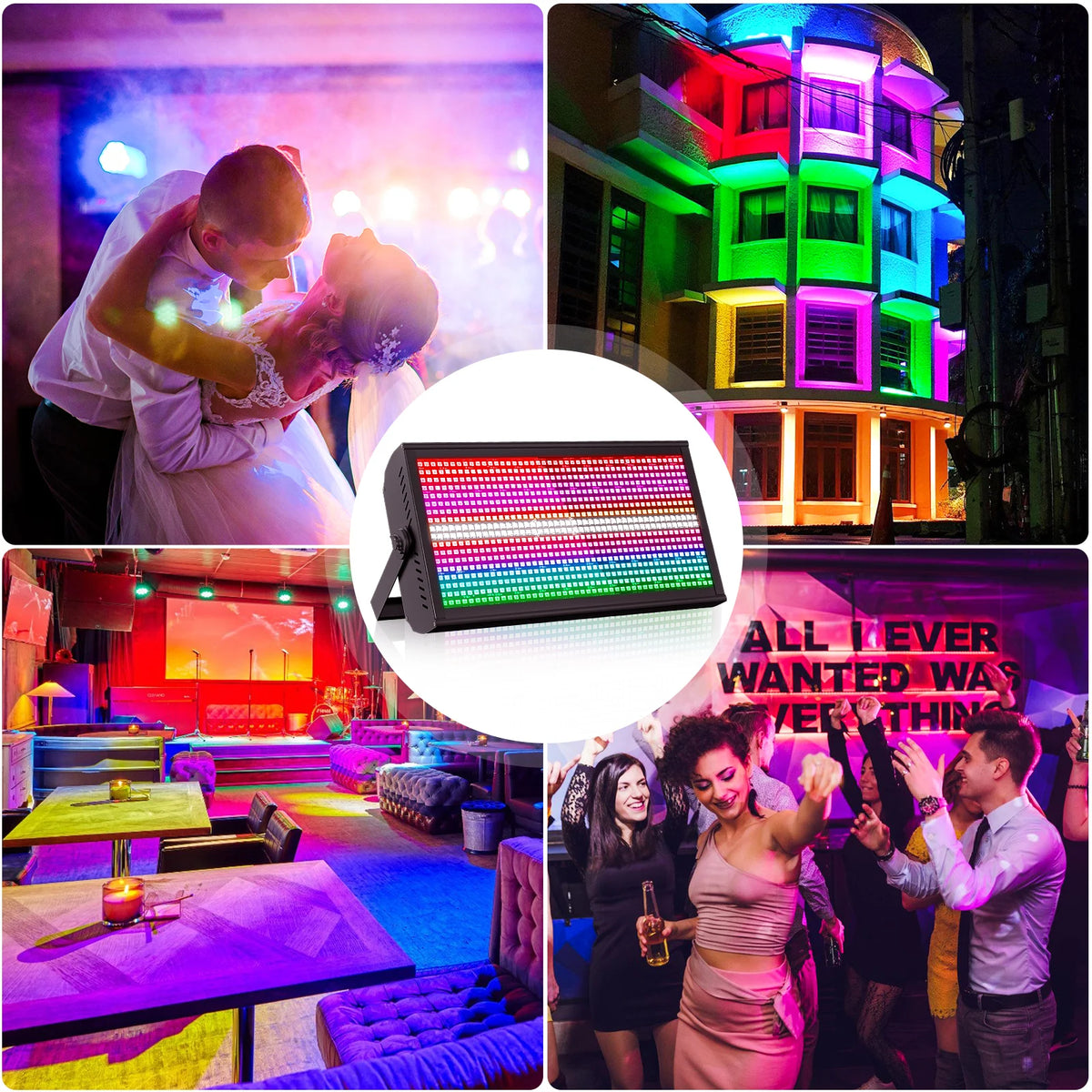 U'King 1/2Pcs 200W LED RGBW 48+8-Segment Strobe Light DMX512 Wash Stage Light Uplight DJ Lights For Party Disco Wedding Bar KTV