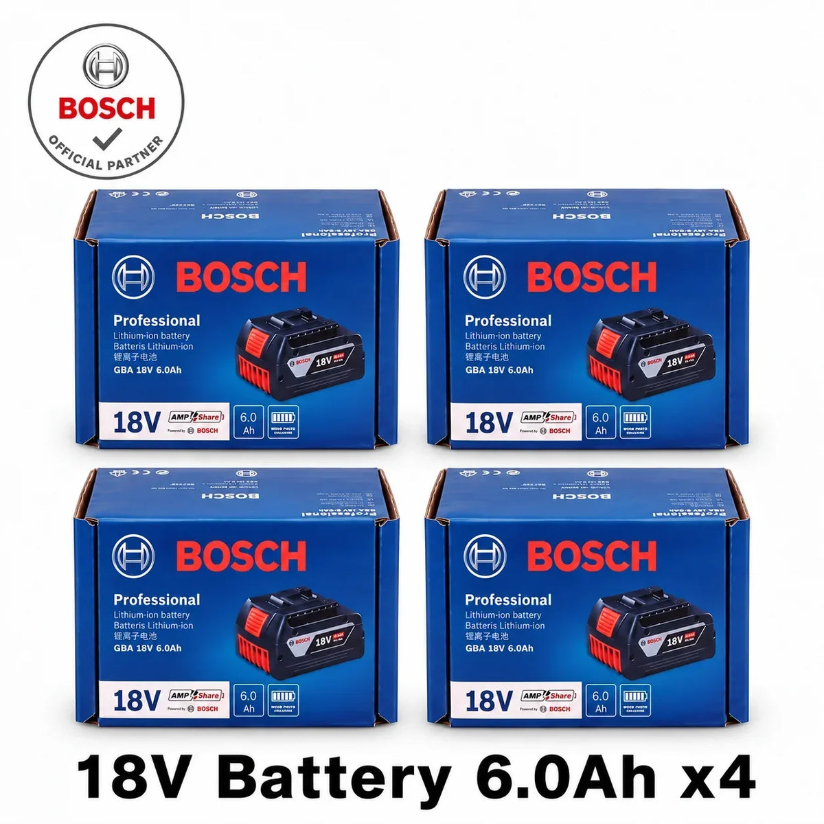 Bosch 18V 6.0Ah Genuine Battery BAT609 BAT609G Original Rechargeable Lithium-Ion Power Tool Battery