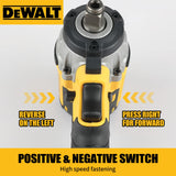 Dewalt DCF880 20V XR Brushless Impact Wrench 203N.M Torque 1/2in Drive Pressure-Sensitive Speed for Precise Work