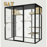 #Panoramic  Villa  House Household  Cage Solid Wood  Villa Large Indoor  Cabinet Luxury Glass Cat Room