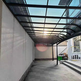 Curved Aluminum Awning with Polycarbonate Roof UV Protection Sun Shelter for Patio Entrance Villa