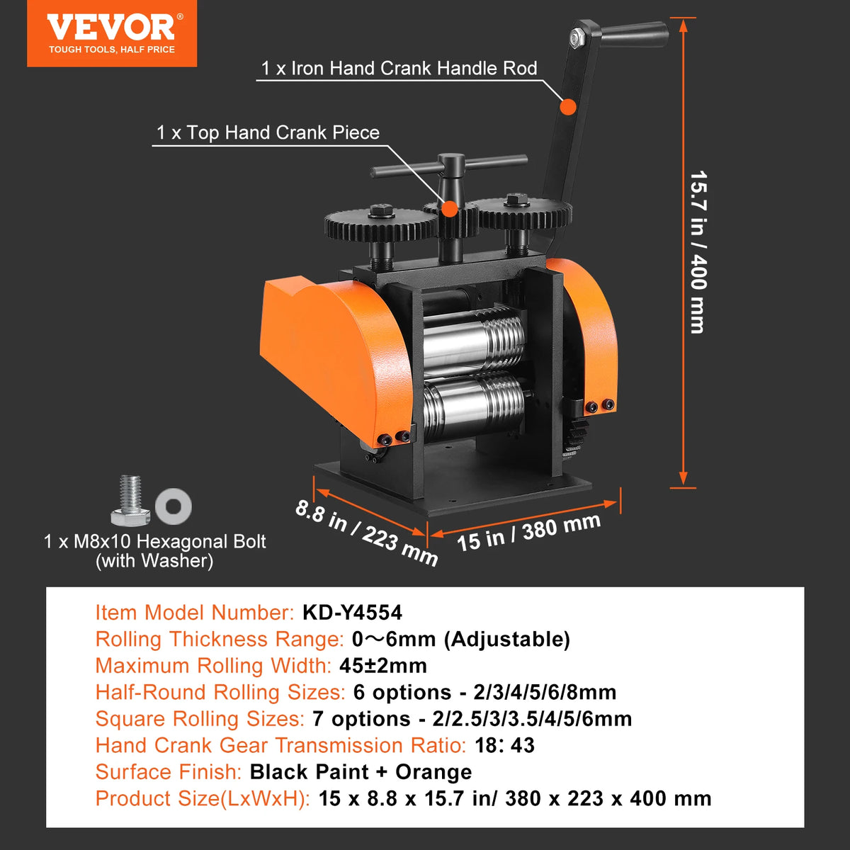 SucceBuy 45/57/75/76mm Jewelry Rolling Mill Machine 3-in-1 Multi-function Rolling Mill Metal Jewelry Making Sheet Square Wire