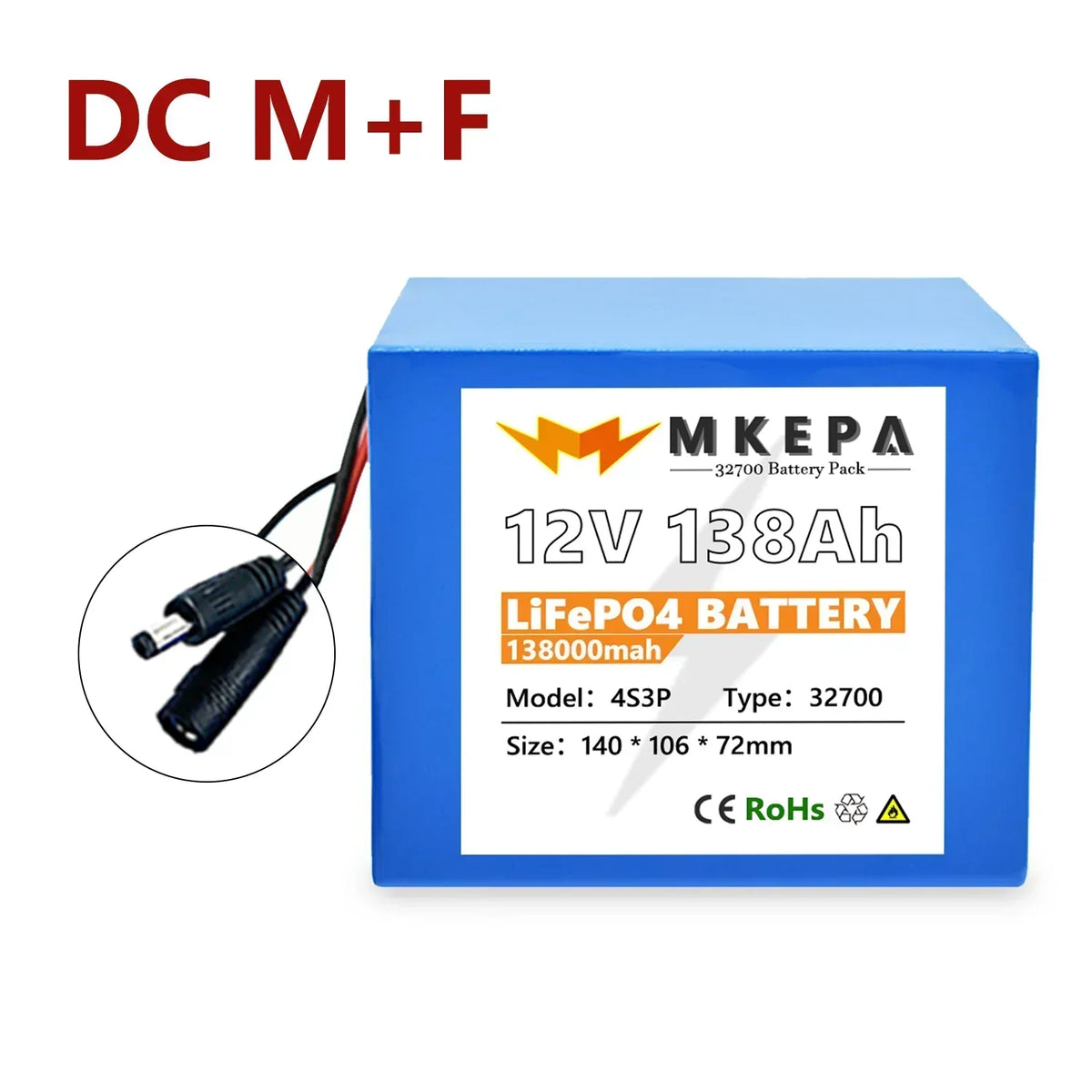 32700 Lifepo4 Battery 12V Battery Pack 138000mAh 4S3P Built-in 40A Balanced BMS for Electric Boat and Uninterrupted Power Supply