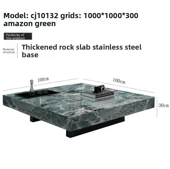 Coffee Table Sintered Coffee Table Oversized Large Square Coffee Rock Plate End Table New Design