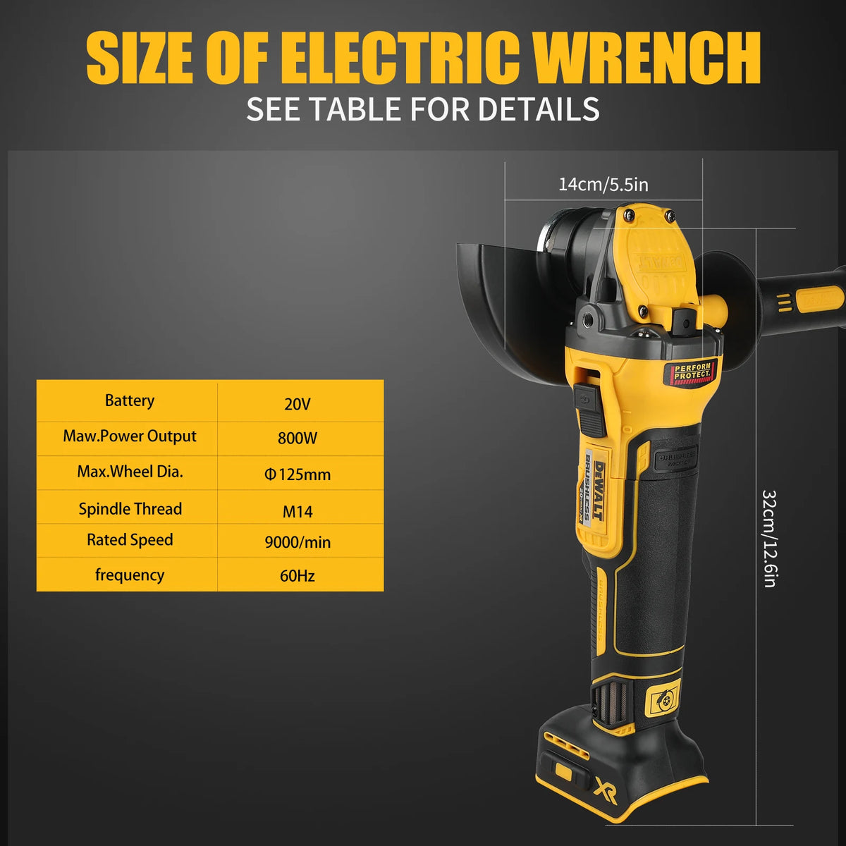 DEWALT DCG409 High Power Brushless Angle Grinder 9000RPM Motor Cutting Machine 125mm Cordless Portable Polisher Power Tool