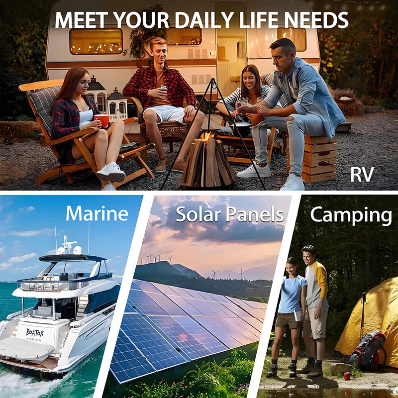 Qidianfy 24V 100Ah LiFePO4 Battery Built-in 100A BMS 2560Wh Deep Cycles Rechargeable Lithium Battery for RV Camping Home Backup Power Solar Off-Grid