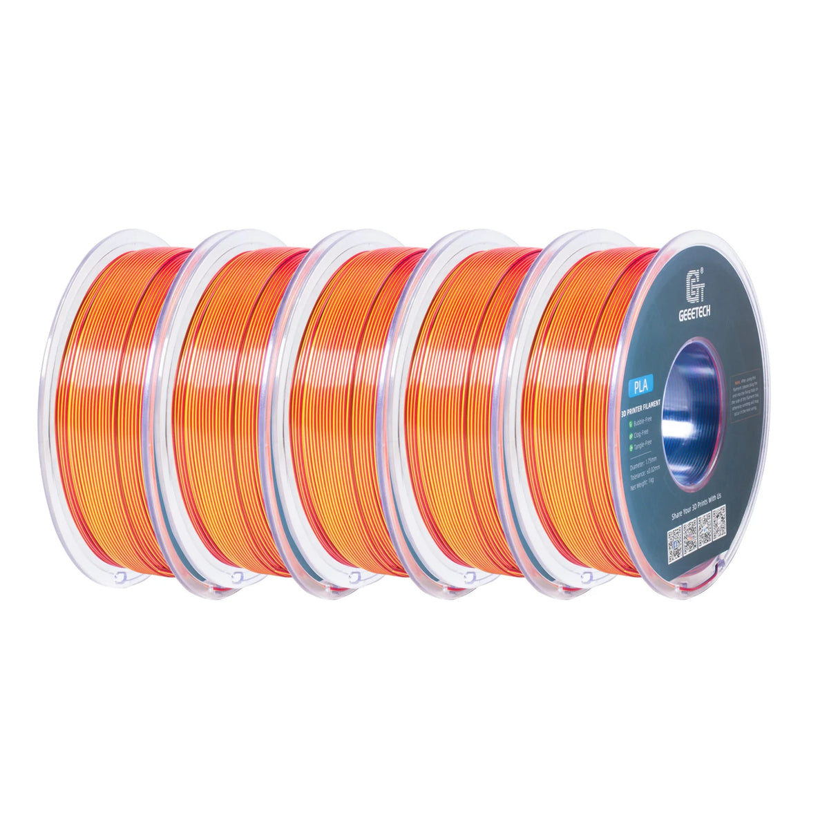Geeetech 5Kg Three Tri Color Silk PLA Filament , 3D Filament 1,75 mm Spool Wire  (+/-0.03mm) Vacuum packaging, special color