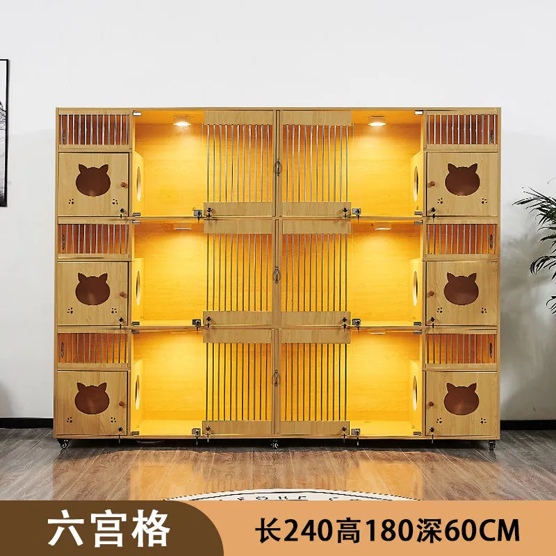 cage, solid wood cat cage, pet shop, glass cat breeding cabinet, display cabinet, foster cabinet, cattery,