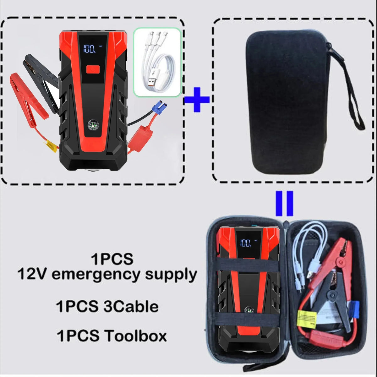 Bestely 12V 99800mAh 3000A Car Jump Starter Car Battery Starters Portable Power Bank 12V Starting Device Petrol Diesel Car